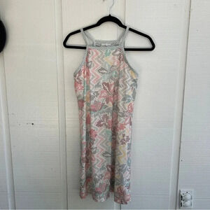 PrAna Cream & Colorful Hawaiian Flower‎ Print Athletic Performance Mini Dress XS